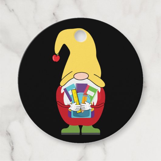 Terug naar School Gnome Bedankjes Labels (Voorkant)