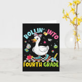 Terug naar school Goose Rolling in 4e klas Kaart (Gele Bloem)