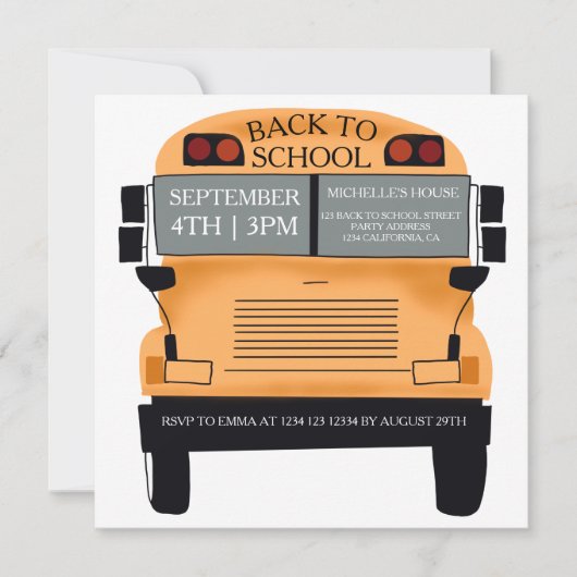 Terug naar school grappig einde zomerfeest kaart (Voorkant)