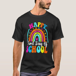 Terug naar school Grappig Gelukkig eerste schoolda T-shirt