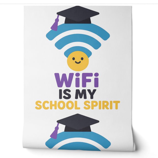 Terug naar School Grappig WiFi Student Life Design Behang (Afrollen)