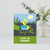 Terug naar school Grappige Bunny Briefkaart (Staand voorkant)