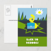 Terug naar school Grappige Bunny Briefkaart (Voorkant / Achterkant)