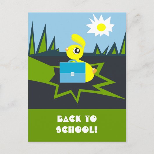 Terug naar school Grappige Bunny Briefkaart (Voorkant)