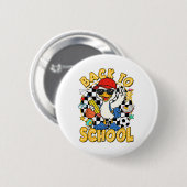 Terug naar school Grappige domme gans Eerste schoo Ronde Button 5,7 Cm (Voorkant /achterkant)