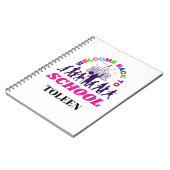 Terug naar school grappige leraar gepersonaliseerd notitieboek (Linkerzijde)
