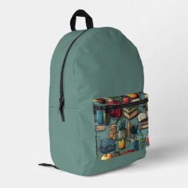 Terug naar school groen bedrukte rugzak