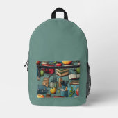 Terug naar school groen bedrukte rugzak (Voorkant)