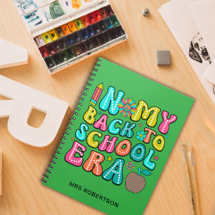 Terug naar school groene leerkracht spiraal notiti notitieboek