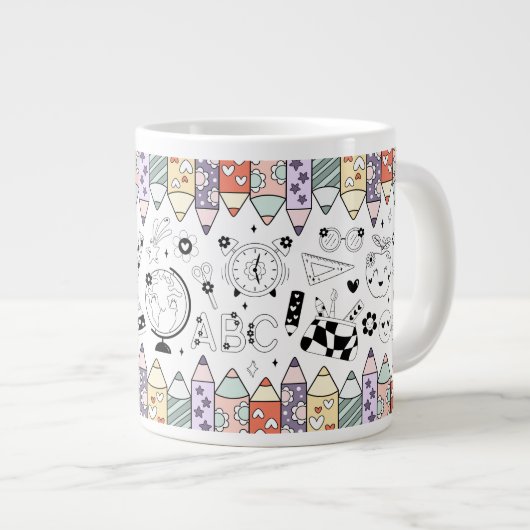 Terug naar school grote koffiekop (Voorkant rechts)