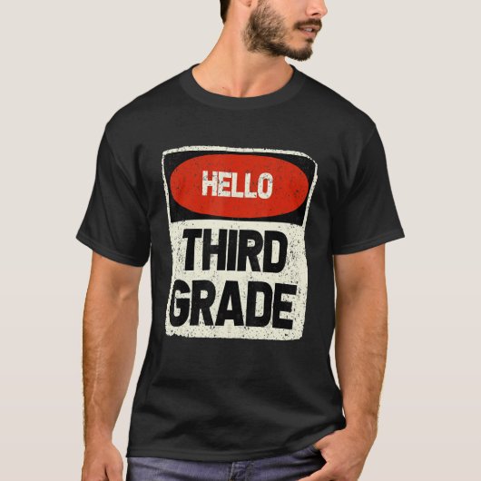 Terug naar school Hallo derde klas voor kinderen T-shirt (Voorkant)