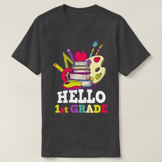 Terug naar school hallo eerste klas t-shirt (Design voorkant)