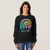 Terug naar school Hallo Kindergarten Tie Dye Ra Trui (Voorkant volledig)