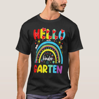 Terug naar school Hallo kleuterschool Regenboog Le T-shirt