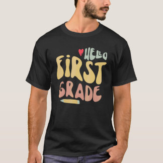 Terug naar school Hallo leerkracht eerste klas Ret T-shirt