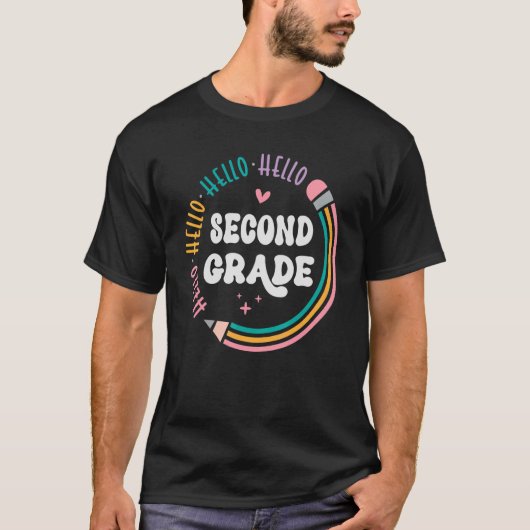 Terug naar school Hallo tweede graad T-shirt (Voorkant)