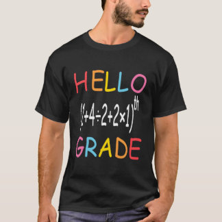 Terug naar school Hallo Wiskunde van de vijfde gra T-shirt