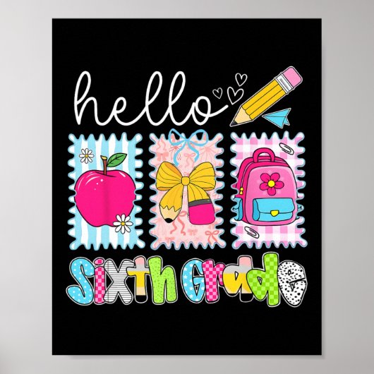 Terug naar school Hallo zesde klas leraar Coquette Poster (Voorkant)
