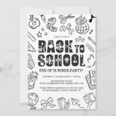 Terug naar school handgetekend eindejaarsfeestje kaart (Voorkant)