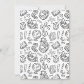 Terug naar school handgetekend eindejaarsfeestje kaart (Achterkant)