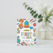 Terug naar school Happy First Day Informatiekaartje (Staand voorkant)