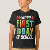 Terug naar School Happy First Day of School kinder T-shirt (Voorkant)