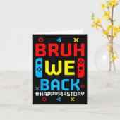 Terug naar school Happy First Day Video Game Kaart (Gele Bloem)