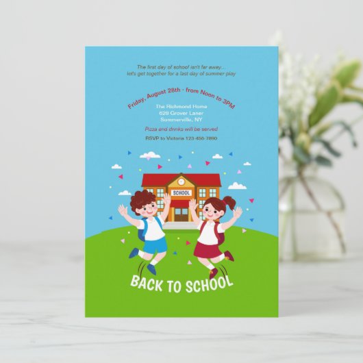 Terug naar School Happy Kinderen Kaart (Staand voorkant)