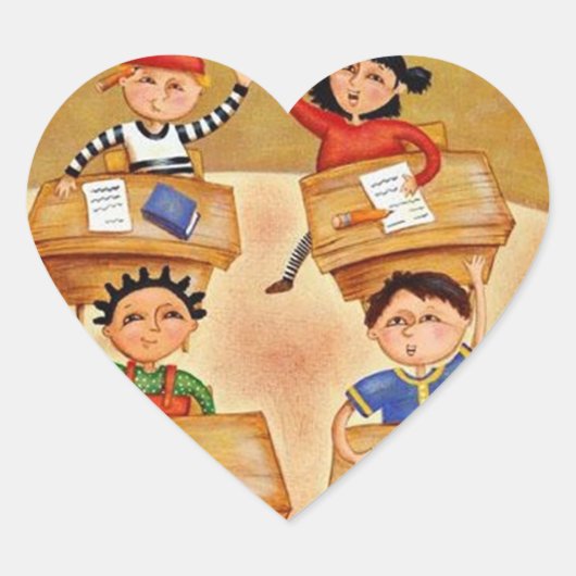 Terug naar school - hart sticker (Voorkant)