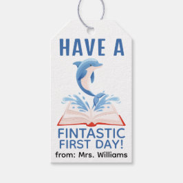 Terug naar school, heb een Fintastische eerste dag Cadeaulabel