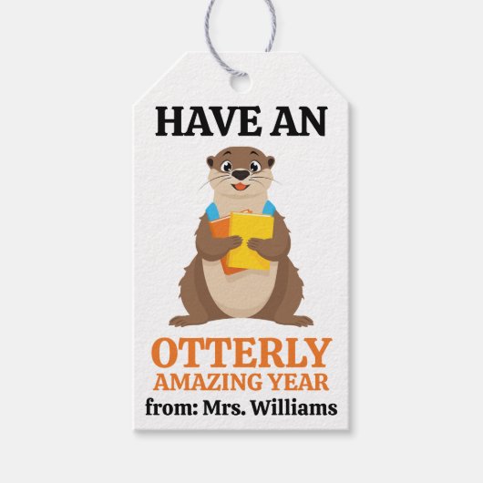 Terug naar school Heb een otterlijk geweldig jaar Cadeaulabel (Voorkant)
