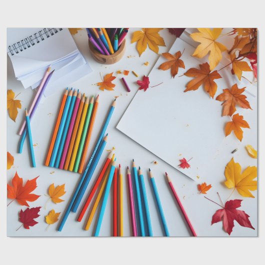 Terug-naar-school Herfst Cadeaupapier (Vlak)