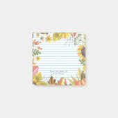 Terug naar School Herfst Zonnebloemen Monogram ler Post-it® Notes (Voorkant)