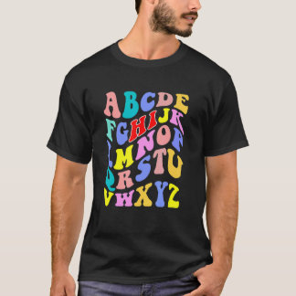 Terug naar school Hi alfabet Pre K kleuterleidster T-shirt