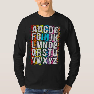Terug naar school Hi alfabet Pre K kleuterleidster T-shirt