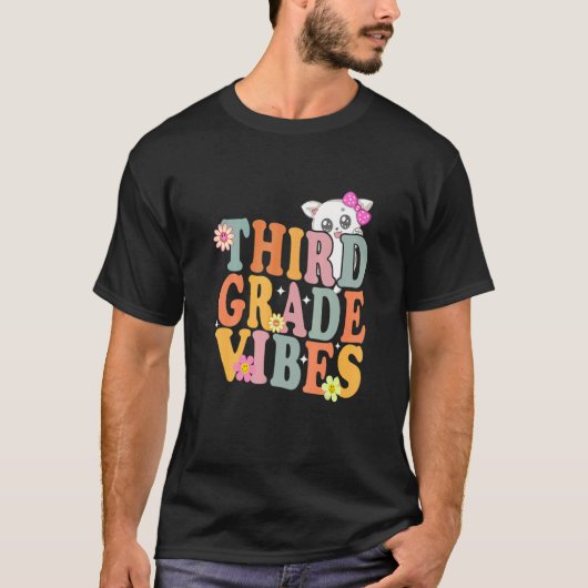 Terug naar School Hird Grade Vibes Student Eacher  T-shirt (Voorkant)