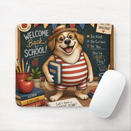 Terug naar school hond PNG, Cute leraar hond ontwe Muismat