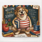 Terug naar school hond PNG, Cute leraar hond ontwe Muismat (Voorkant)