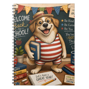 Terug naar school hond PNG, Cute leraar hond ontwe Notitieboek