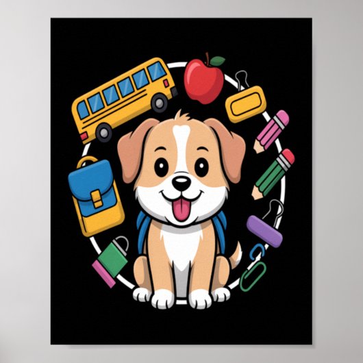 Terug naar school hondenliefhebbers poster (Voorkant)