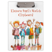 Terug naar School I Waterverf Kinder Klembord (Voorkant)