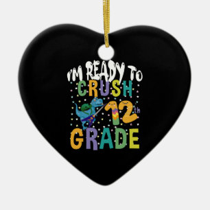 Terug naar school ik ben klaar om de 12e klas te v keramisch ornament