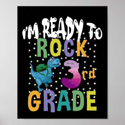 Terug naar school ik ben klaar om de 3e klas Dino Poster (Voorkant)