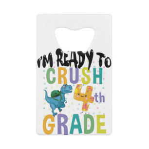 Terug naar school ik ben klaar om de 4e klas Dino Creditkaart Flessenopener