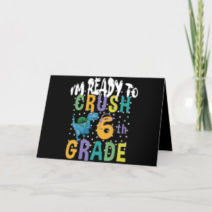 Terug naar school Ik ben klaar om de 6e klas Dino Bedankkaart