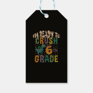 Terug naar school Ik ben klaar om de 6e klas Dino Cadeaulabel