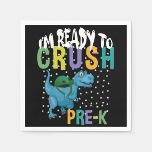 Terug naar school Ik ben klaar om Pre-K Dinosaur t Servet