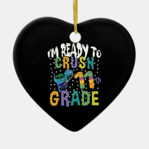Terug naar school ik ben klaar om te rocken 11e le keramisch ornament