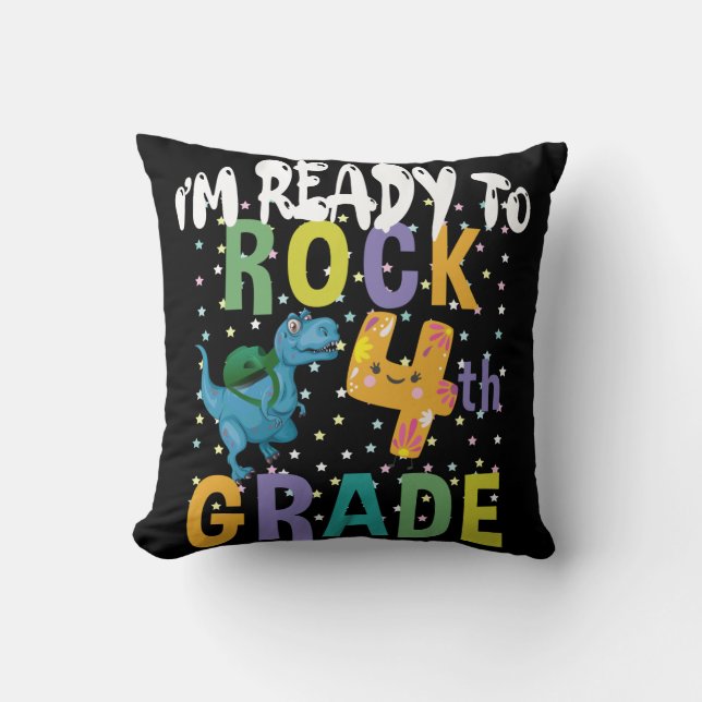 Terug naar school ik ben klaar om te rocken 4e lee kussen (Voorkant)