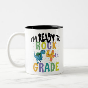 Terug naar school ik ben klaar om te rocken 4e lee tweekleurige koffiemok